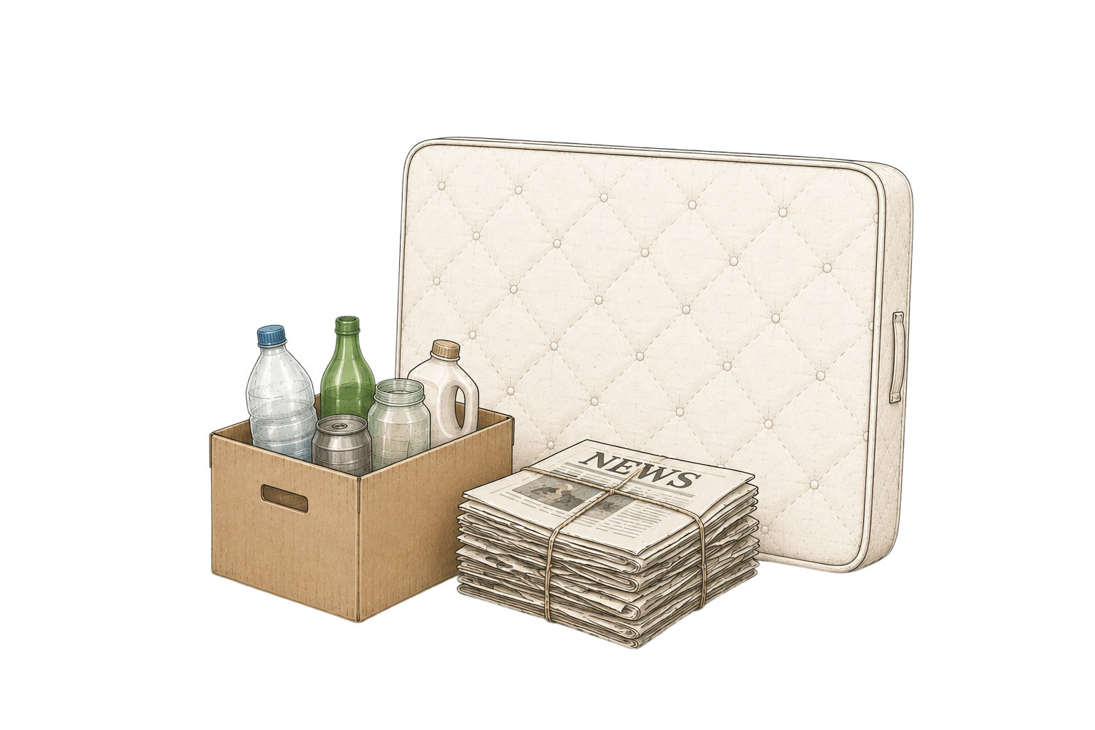 Household items inc. single mattresses