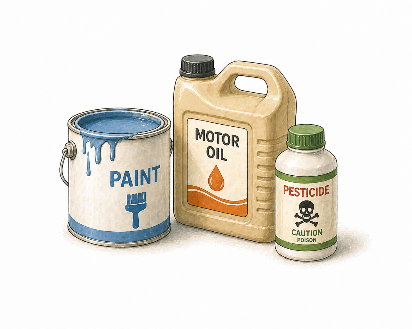 Oils, solvents & paint