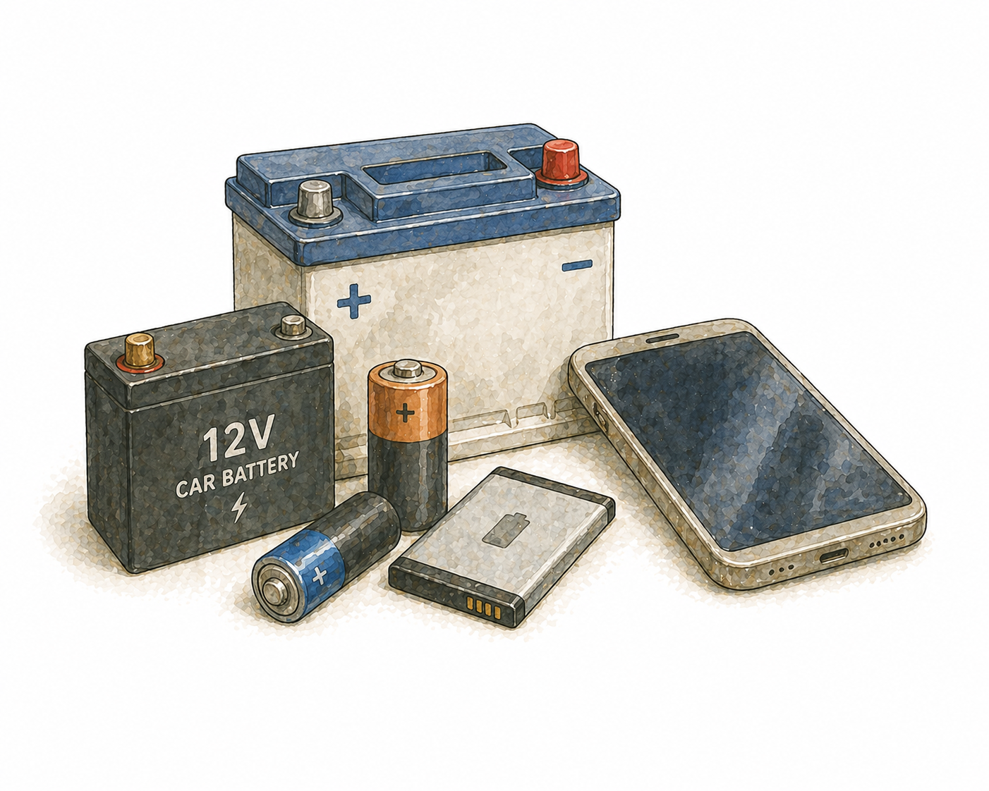Batteries or mobile phones